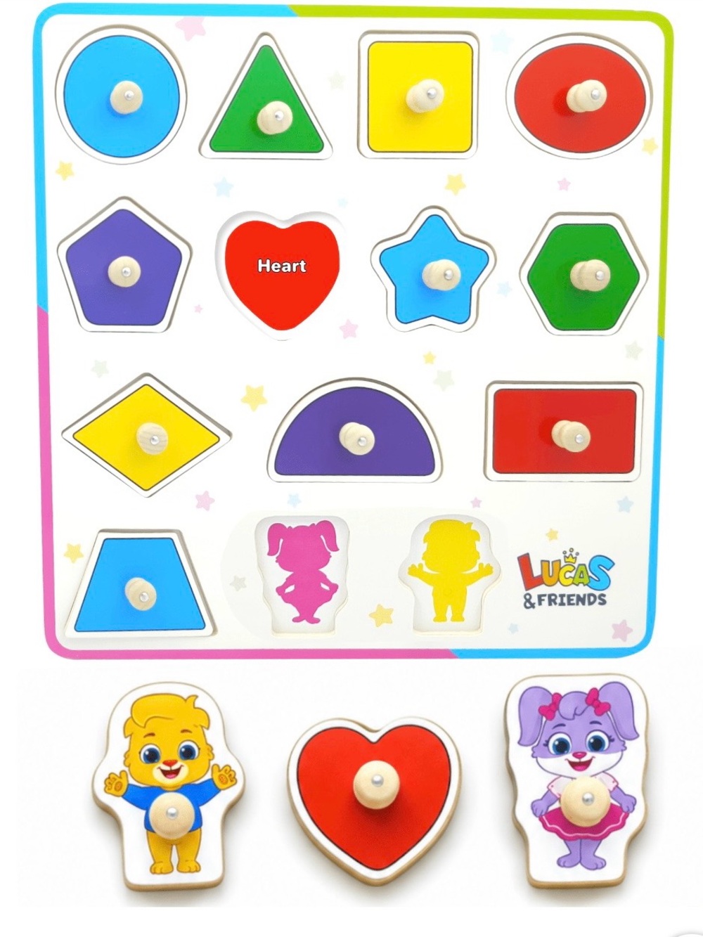 Kids Wooden Shape Puzzle - Multicolor